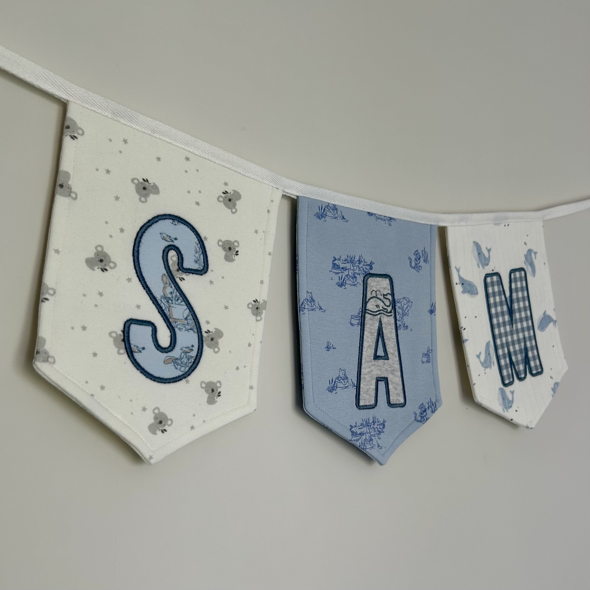 Baby clothes Birthday & Name Banner Flags (4-6 week turnaround)